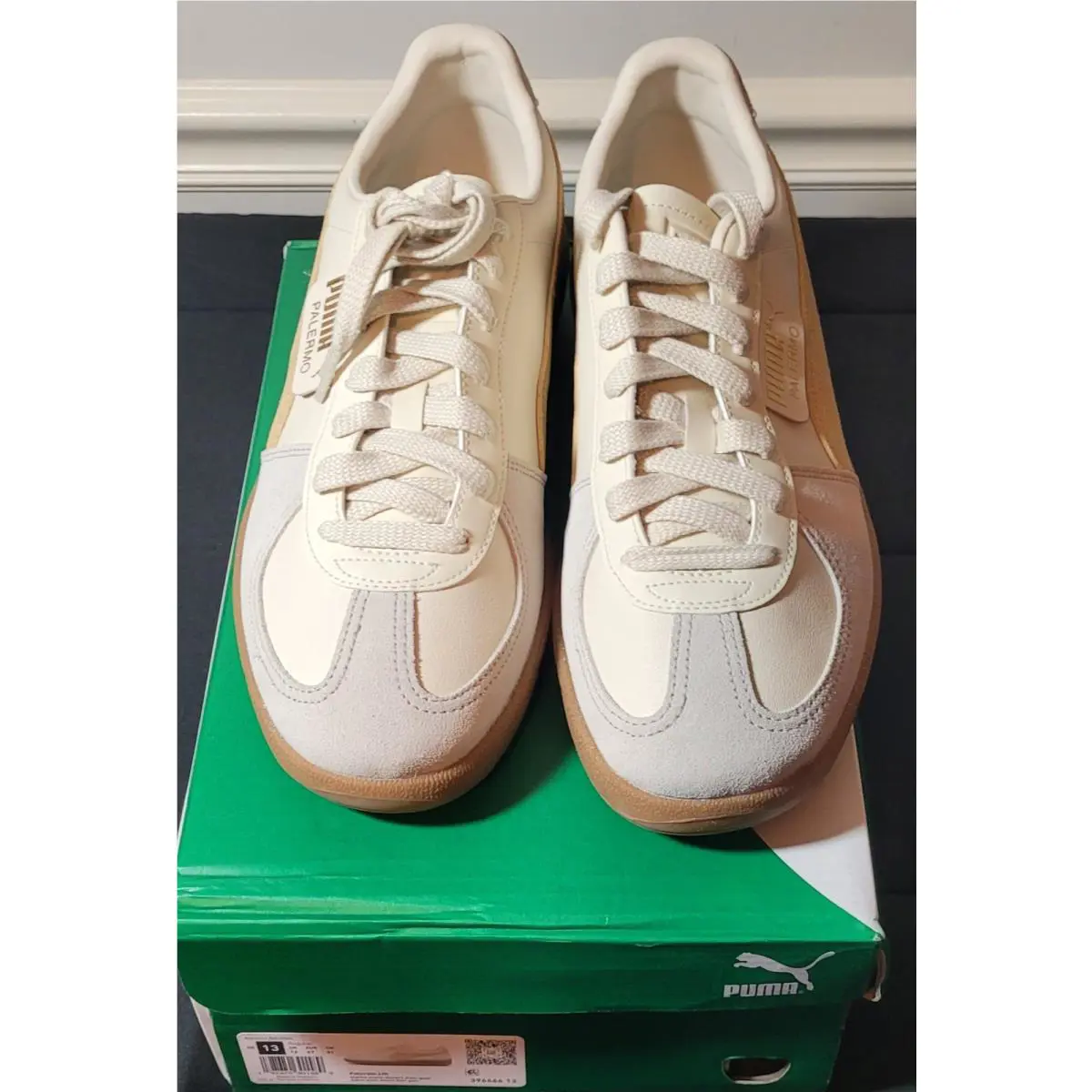 Puma shoes - PUMA Palermo Leather Lace Up - 39646413 - Beige, White 5