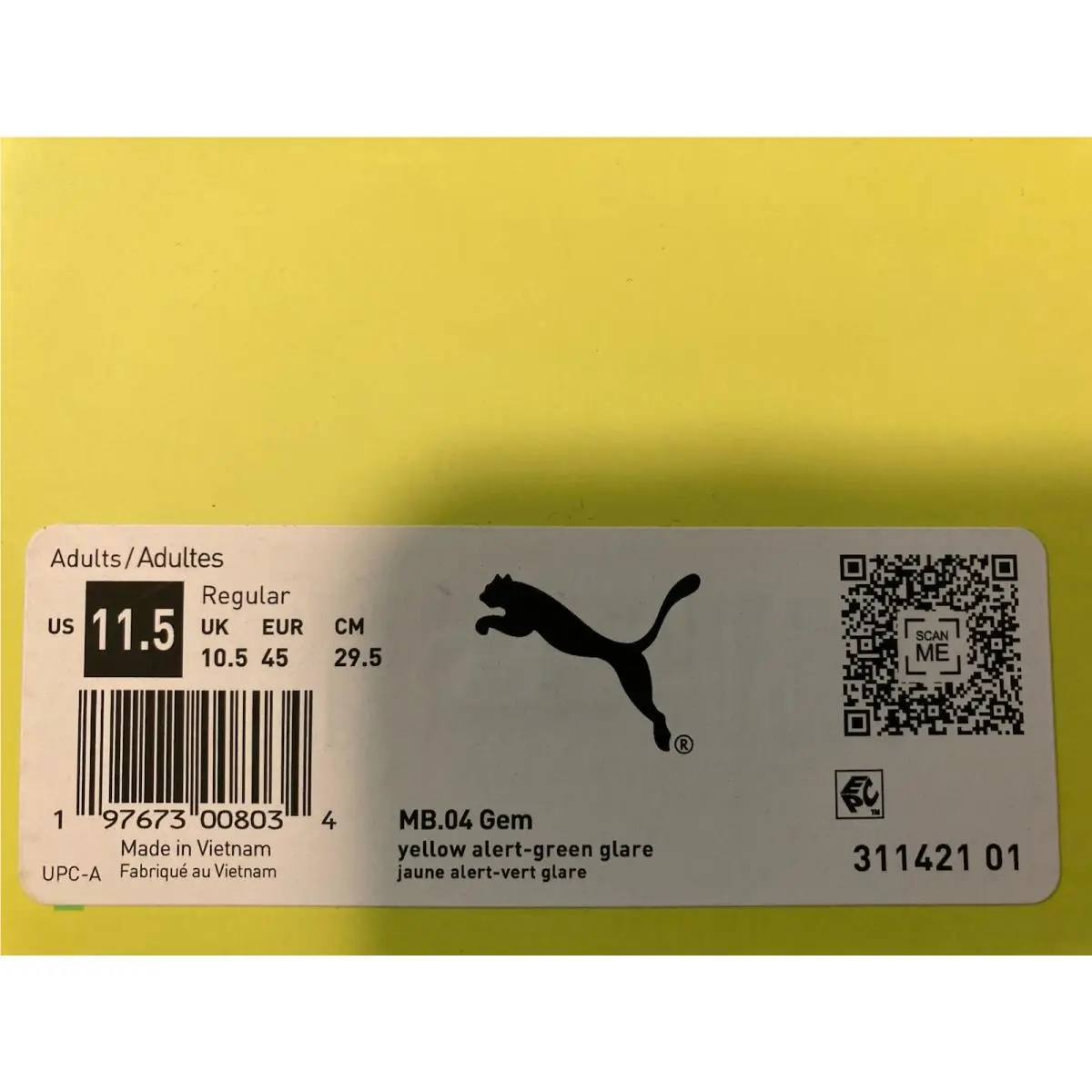 Puma shoes - PUMA MB 04 - 311421-01 - Yellow Green (UPC: 197673008034) 8