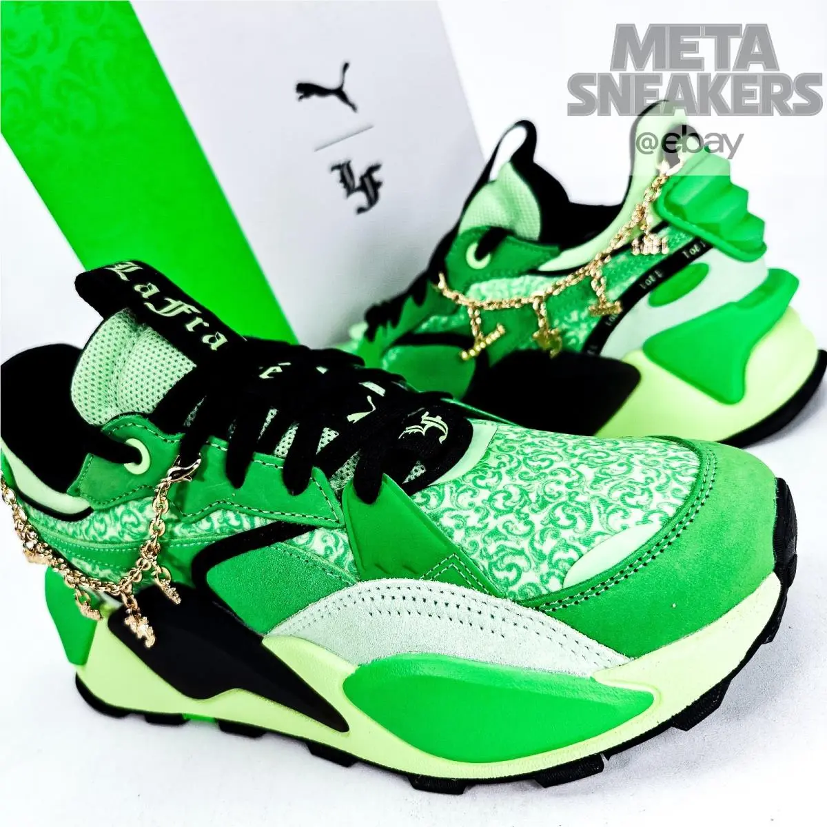 Puma Rs-xl US 10 Men`s Green Black Streetwear Lamelo Ball France 395032 01