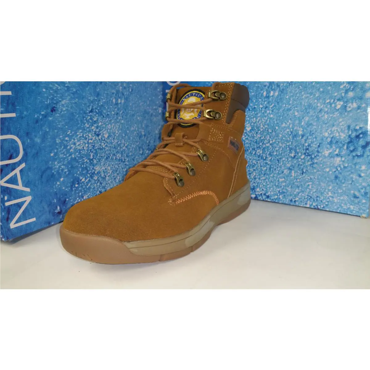 Nautica Gold Spice Men`s All Weather Coutuit Oiled Suede Boots Size 7.5-13