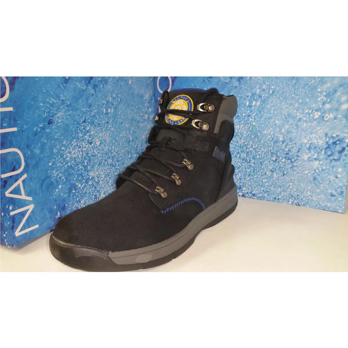 Nautica Black Men`s All Weather Coutuit Oiled Suede Boots Size 7.5-13