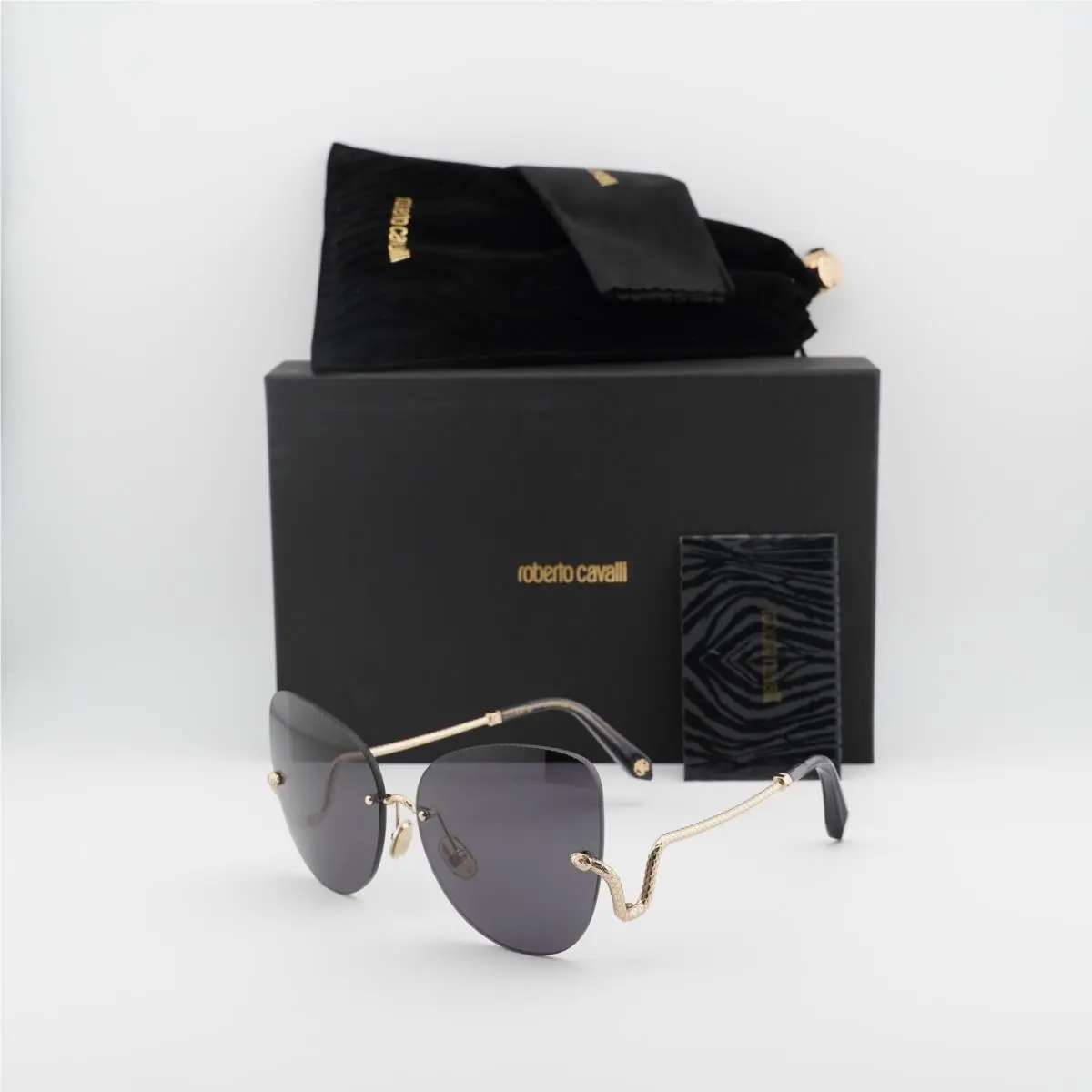 Roberto Cavalli SRC062 0300 Shiny Rose Gold/grey 64-16-145 Sunglasses