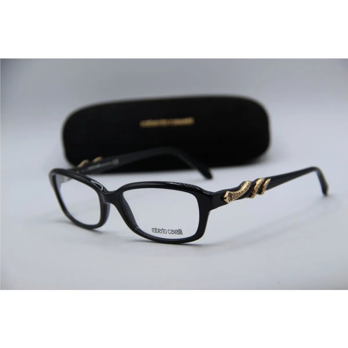 Roberto Cavalli Atik 844 001 Black Gold Eyeglasses 54-17