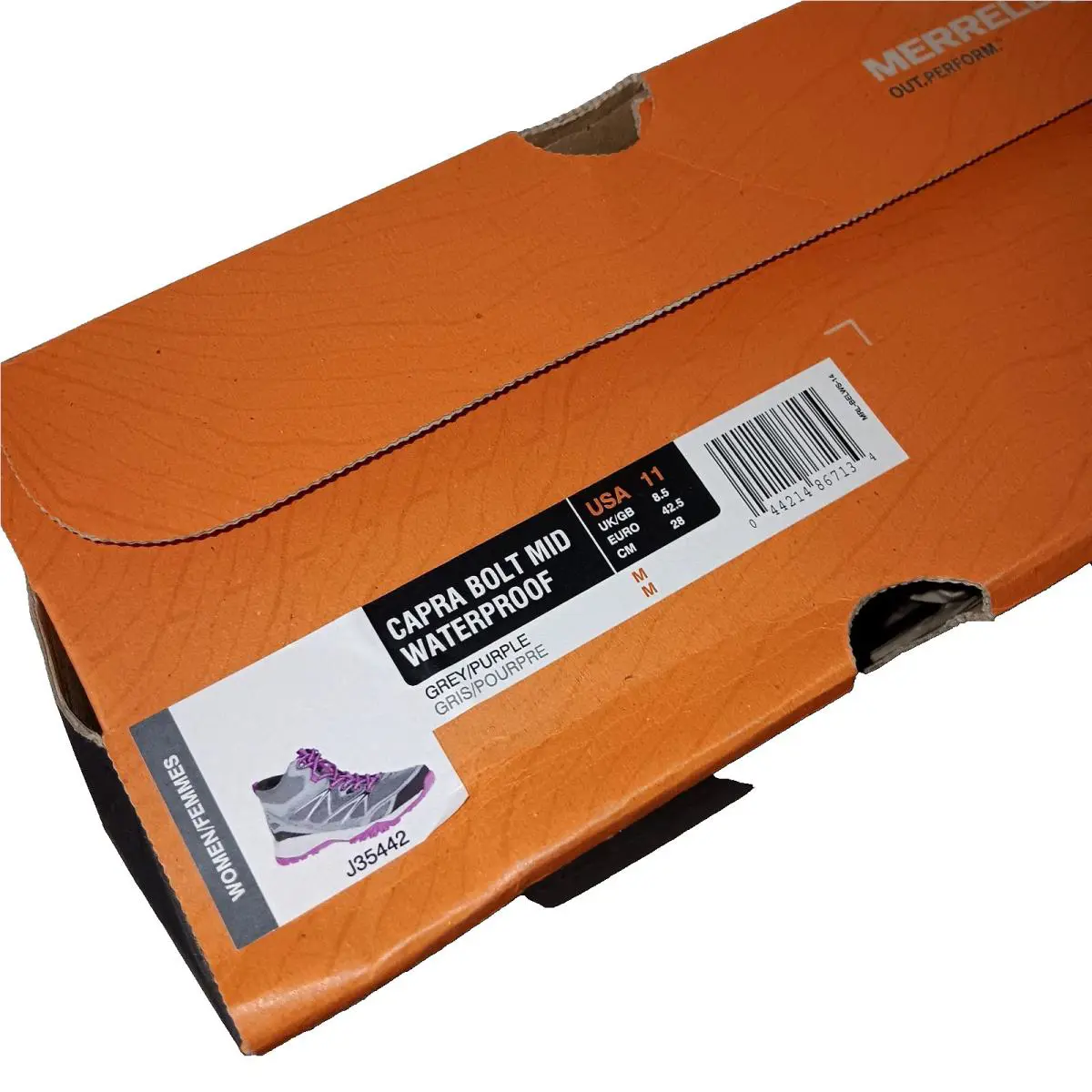 Merrell shoes - Merrell Capra Bolt Mid Waterproof - J35442 - Grey/Purple (UPC: 044214867134) 13