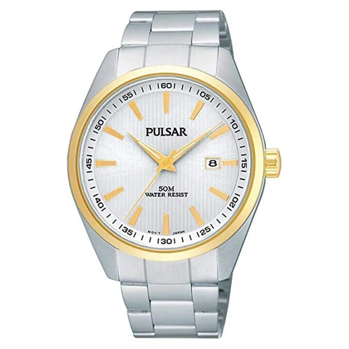 Pulsar PP6103 Men`s Silver Dial Silver- 2 Tone Stainless Steel Dress Watch