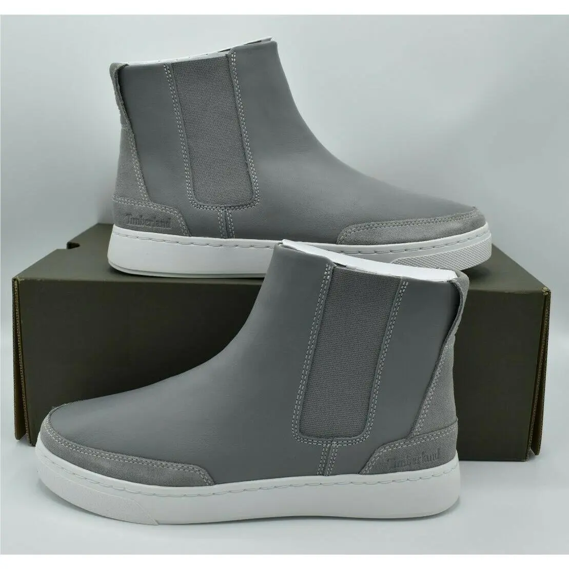 Timberland Womens Size 8.5 Chelsea Grain Grey Atlanta Green Booties Boots