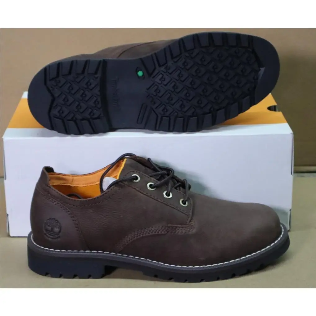 Redwood Falls Lace Up WP Shoes Dark Brown Nubuck Men`s Size 7M by Timberland