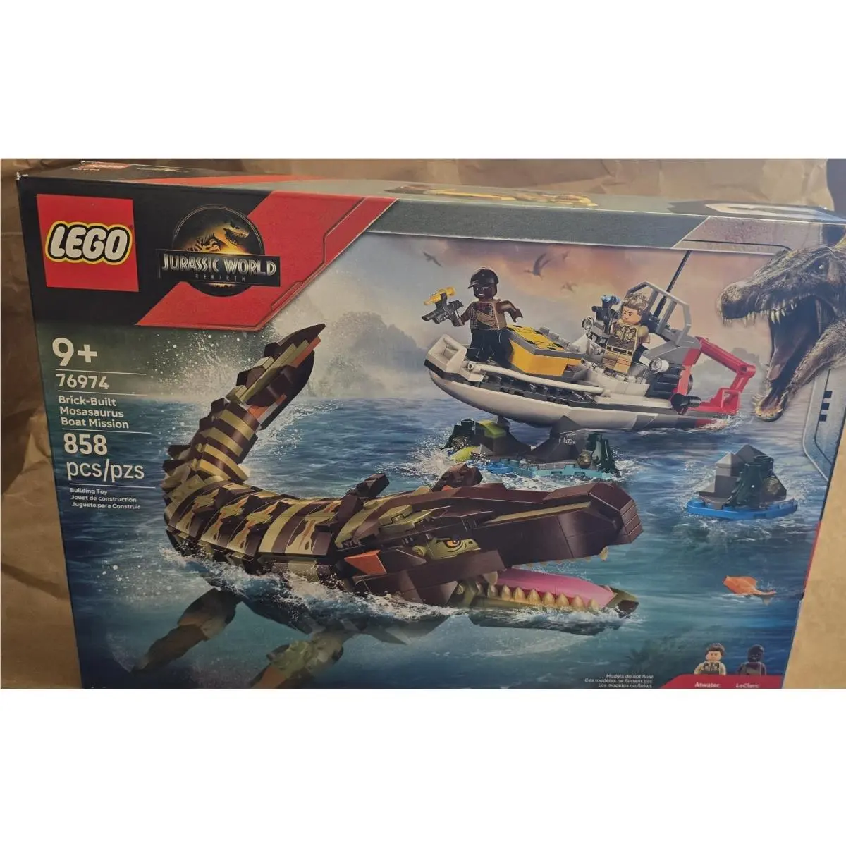 Lego Jurassic World Brick-built Mosasaurus Boat Mission 76974