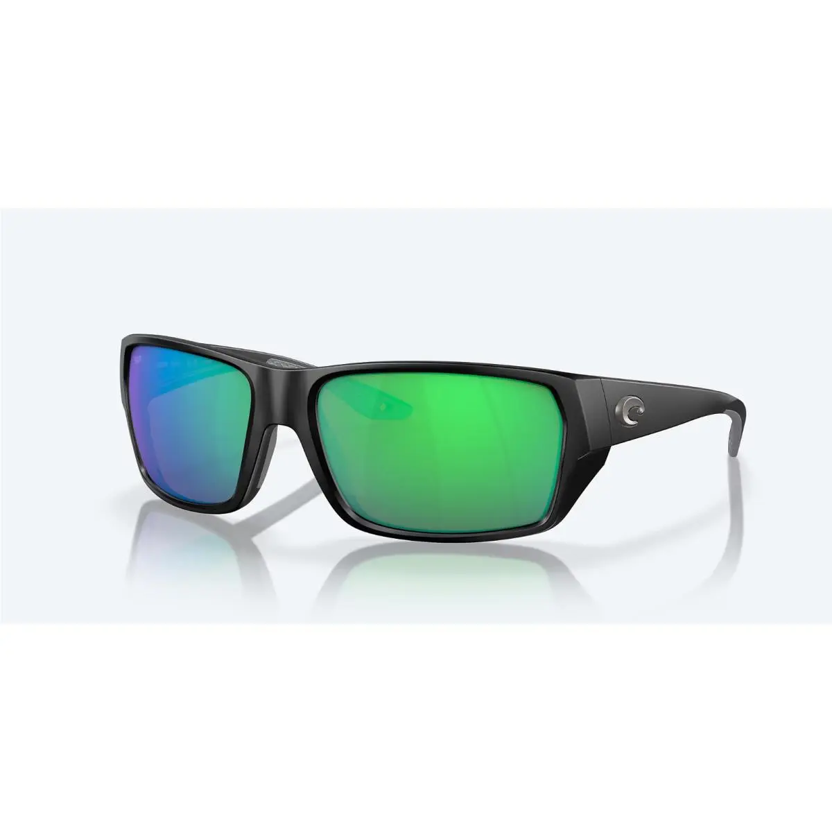 Costa Del Mar Tailfin Matte Black Polarized Green Mirror 580P Sunglasses