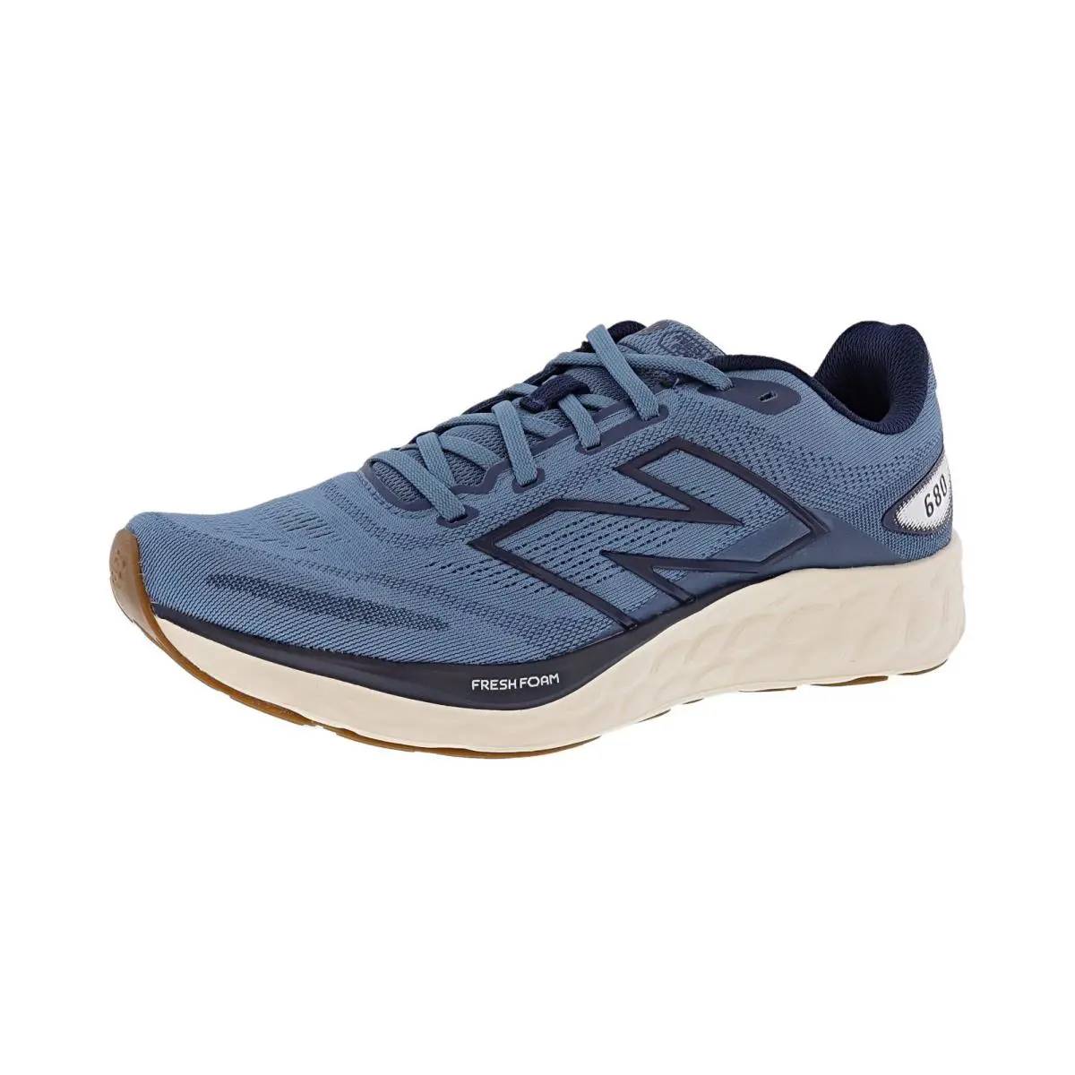 New Balance Men`s 680 v8 M680CS8 2E Wide Width Running Shoes - SHORELINE BLUE / NAVY / SEA SALT GUM