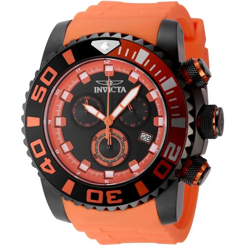 Invicta Sea Hunter Chronograph Gmt Quartz Black Dial Men`s Watch 48986