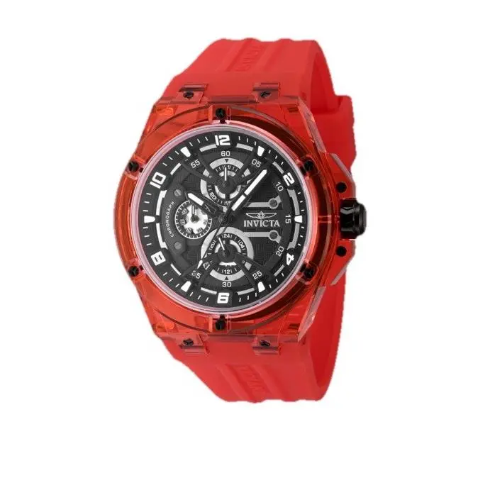 Invicta Men`s Racing 46mm Quartz Red Black Dial Racing Saphirex Watch