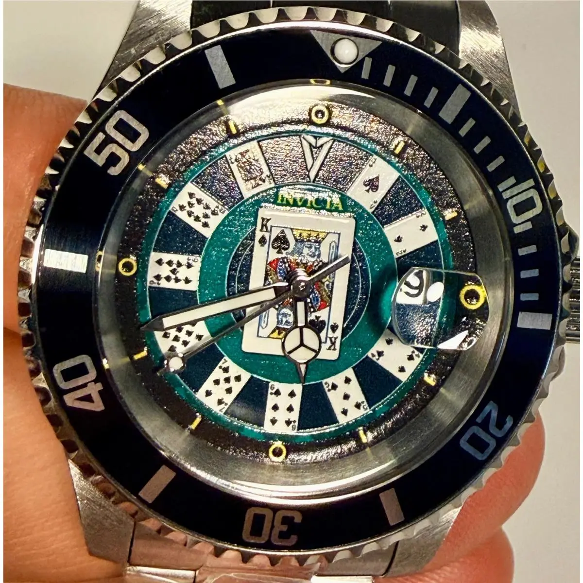 50524  Mens Pro Diver House of Cards Green Dial 40mm Stainless Steel 200M by Invicta