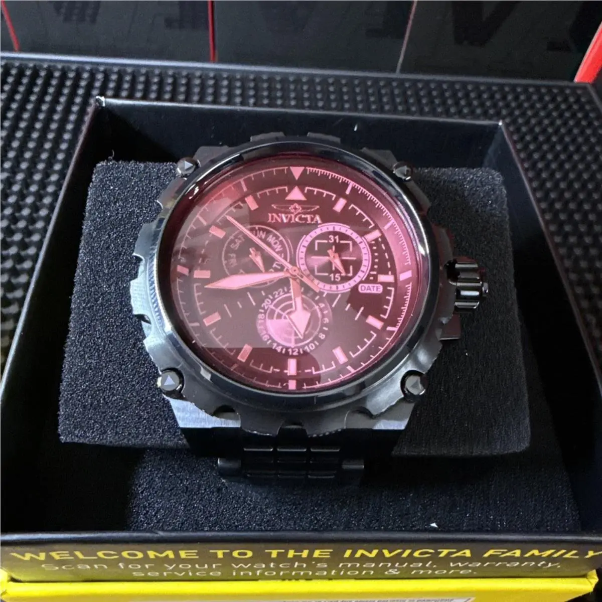 Invicta Coalition Forces Spline Command Mens 50mm Red Tinted Crystal Watch 49203