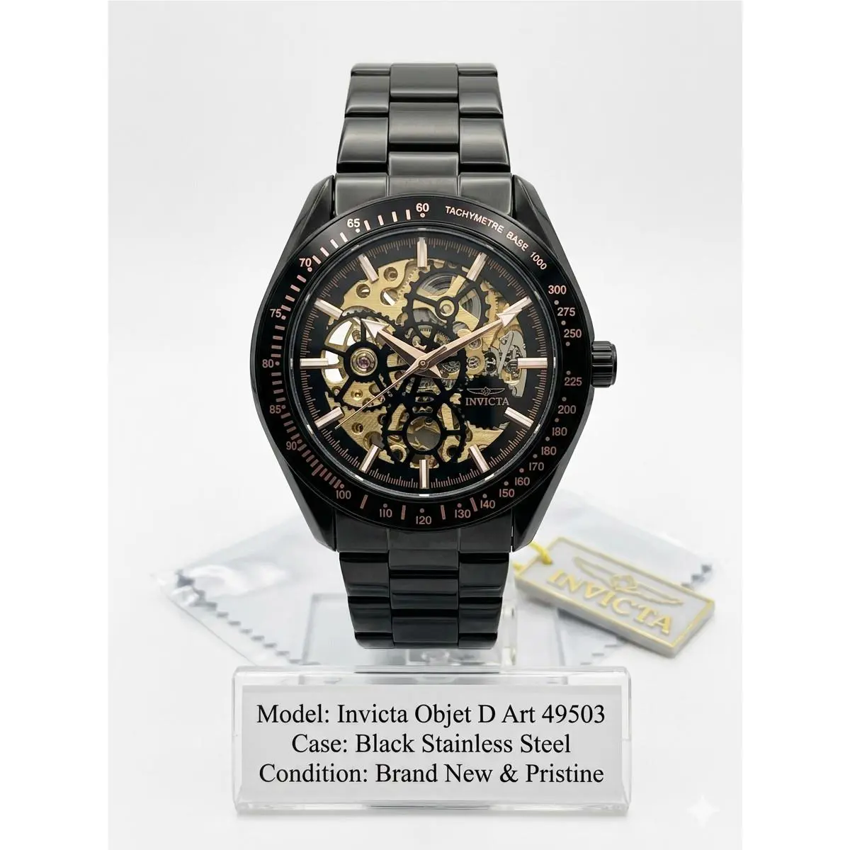 Invicta Objet D Art Excelsior 49503 Men`s Automatic Skeleton Watch 43mm Black