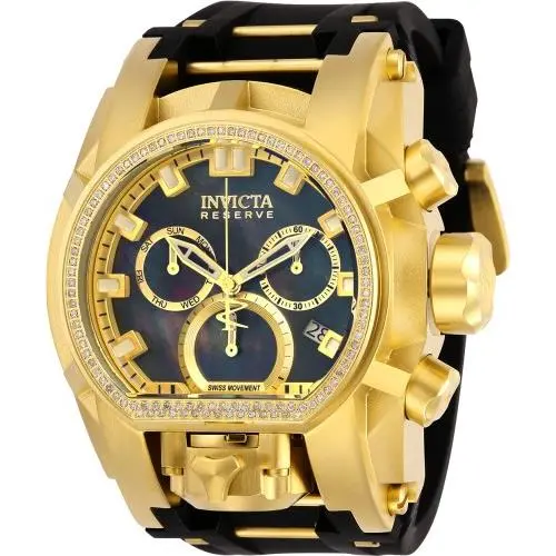 Invicta Men Reserve Magnum Bolt Zeus Diamond Black Mop Swiss Mvt 52mm Watch