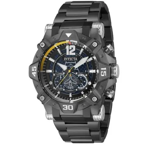 Invicta 40171 Aviator Chronograph Gunmetal Carbon Fiber Dial Steel 52MM