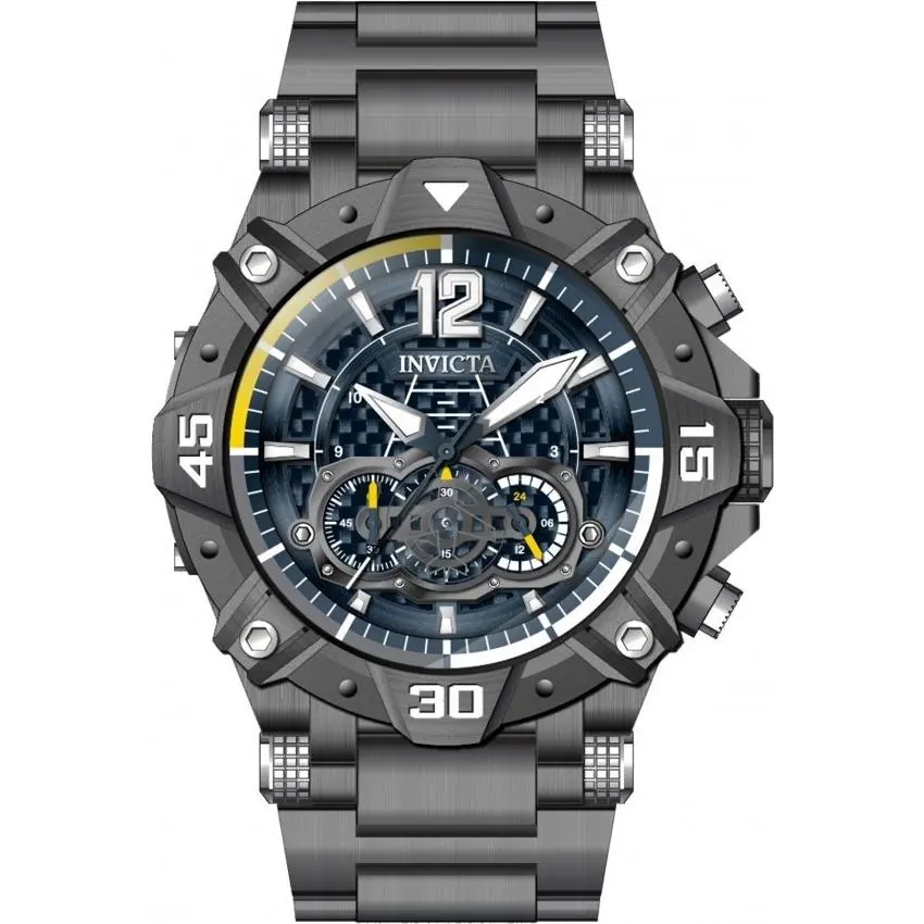 Invicta 40171 Aviator Chronograph Gunmetal Carbon Fiber Dial Steel 52MM