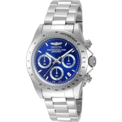 Invicta Men 39.5mm Speedway Chronograph Blue/silver Tone SS 200m Watch