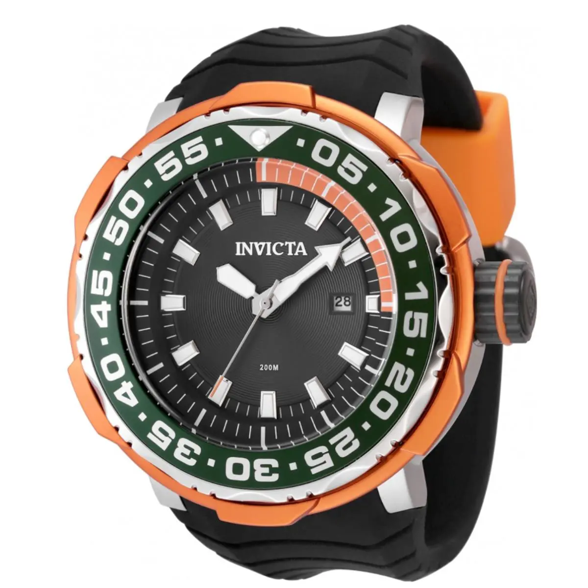 Invicta Chrononaut Voltmarine Men`s 52mm Orange / Green 200M Quartz Watch 48340