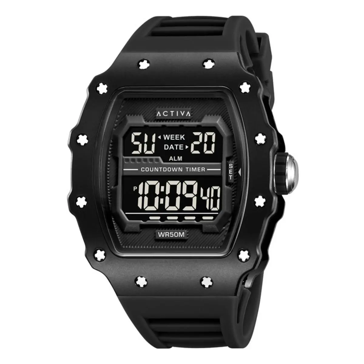 Activa X Invicta Men`s Digital Curved Watch 44mm Black ACW2296-003