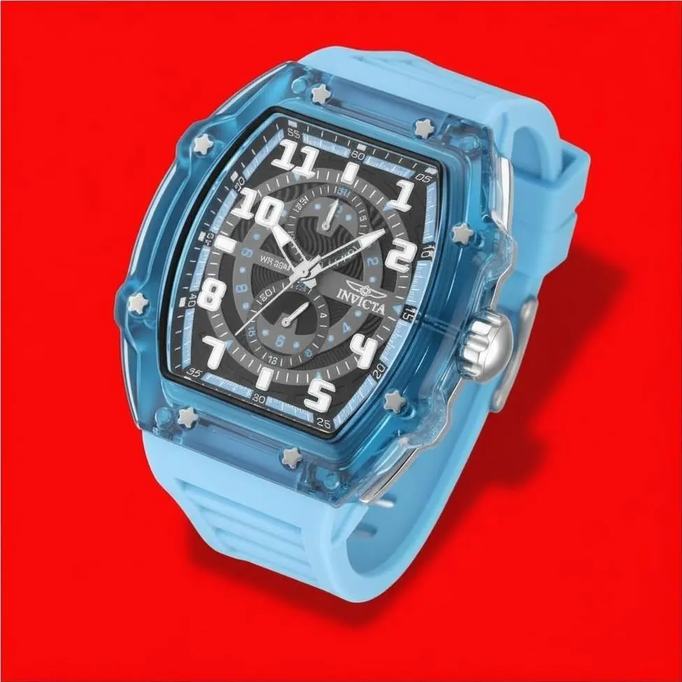 Invicta 48444 Racing Men`s 48.5mm Tonneau Blue Quartz Watch