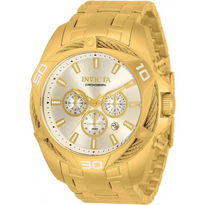 Bolt Chronograph Quartz Gold Dial Men`s Watch 34123 by Invicta