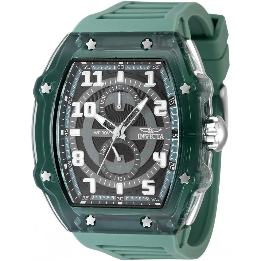 Invicta Racing Men`s 48.5mm Tonneau VH61 Green Quartz Watch IN-48445