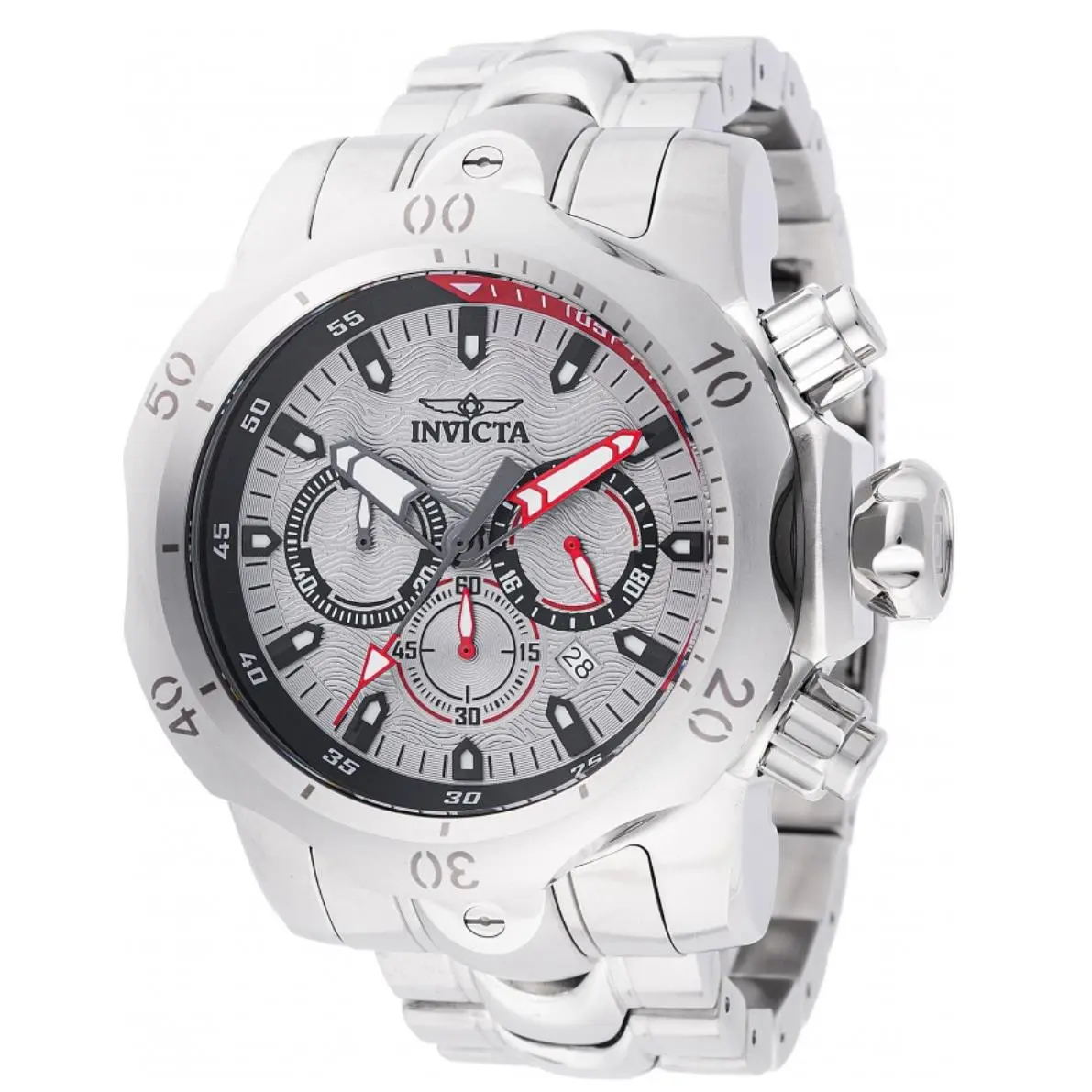Invicta Venom Mutant Men`s 54mm Silver Dial Quartz Chronograph Watch 47906