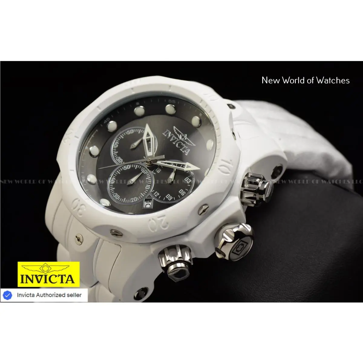 Invicta Venom Phantom Chronograph Gmt Quartz Gunmetal Dial Men`s Watch 48223