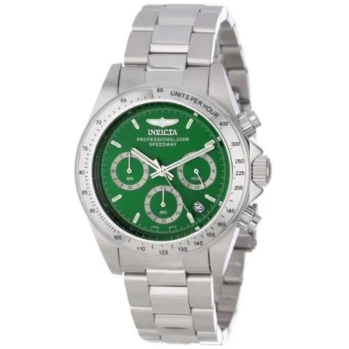 Speedway Chronograph Green Dial Stainless Steel Men`s Watch 14384 by Invicta