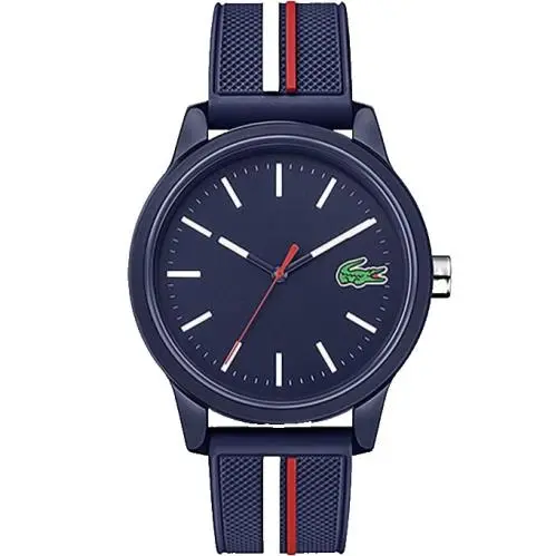 Lacoste Polo Shirt 12.12 2011070 Blue Dial Navy Silicone Strap 42MM Mens Watch