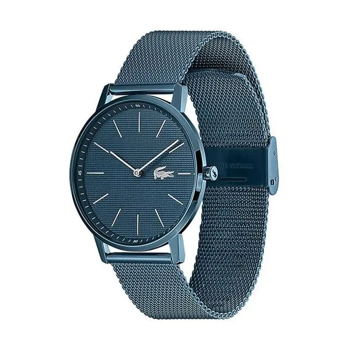 2011057 Moon Blue Dial Blue Stainless Steel Mesh Bracelet Men`s Watch by Lacoste