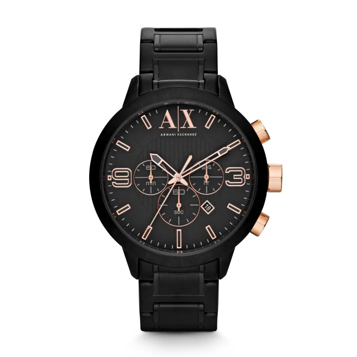 A X  Men`s Watch Chronograph Black/rose Gold by Armani Exchange