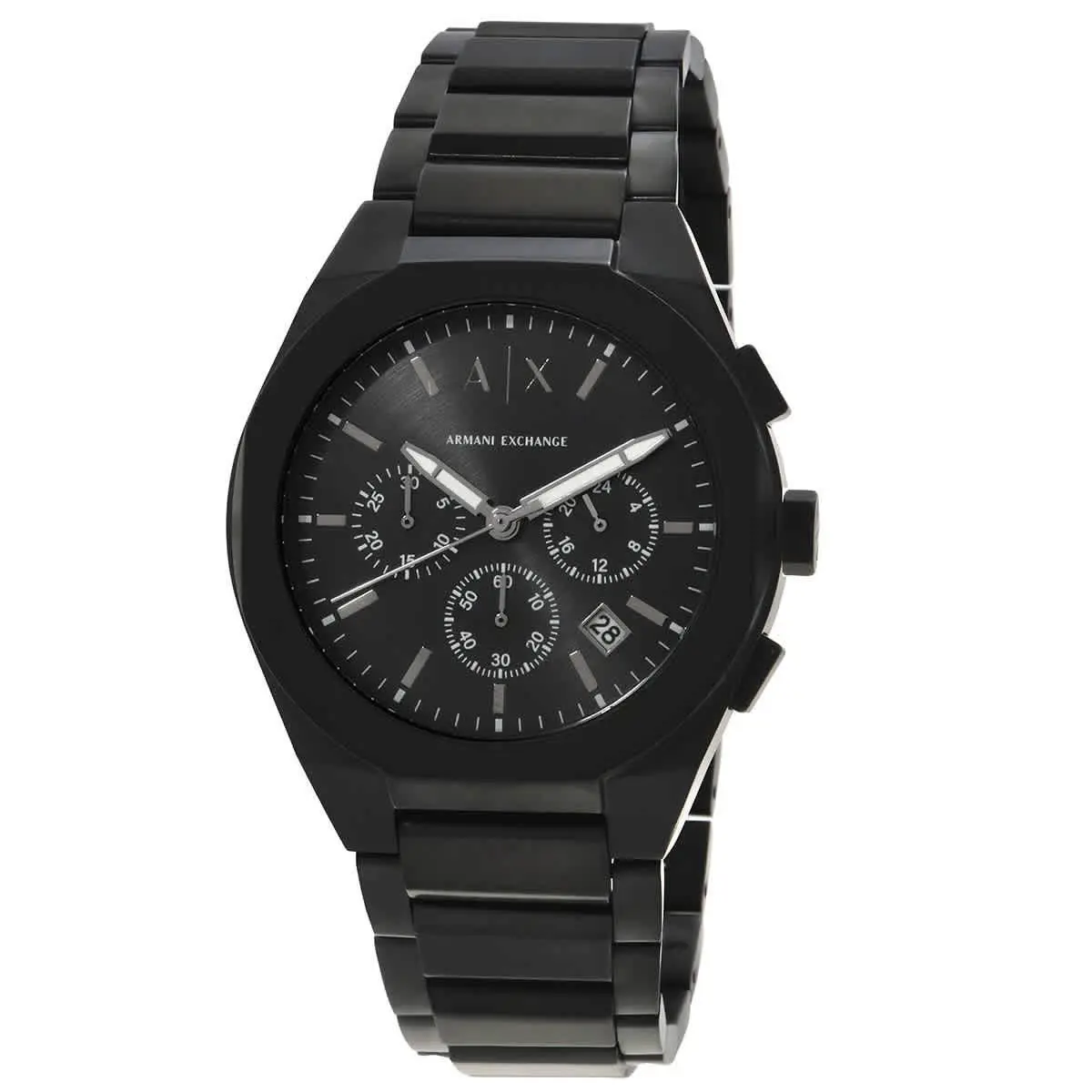 Armani Exchange Rafael Chronograph Quartz Black Dial Men`s Watch AX4183 - Dial: Black, Band: Black, Bezel: Black