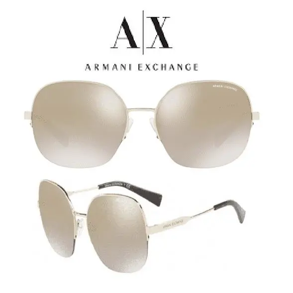 Armani Exchange AX2021S-31246E Gold Metal Frame Green Lens Women`s Sunglasses