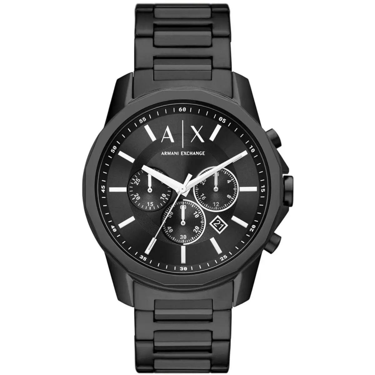 Armani Exchange Men`s Watch Banks Chronograph Black Dial Steel Bracelet AX1722