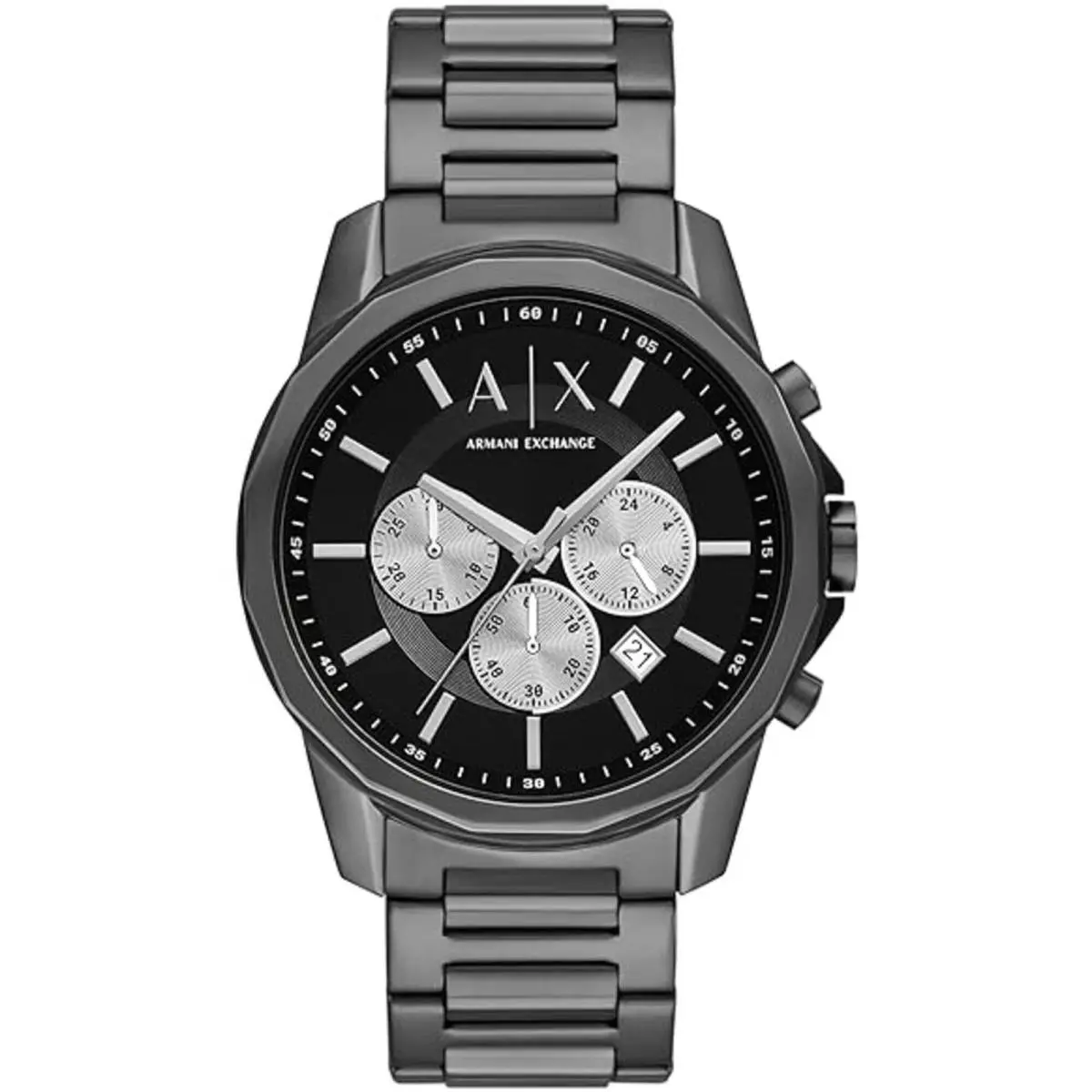 Men`s Watch Banks Chronograph Black and Silver Tone Dial AX1765 by Armani Exchange