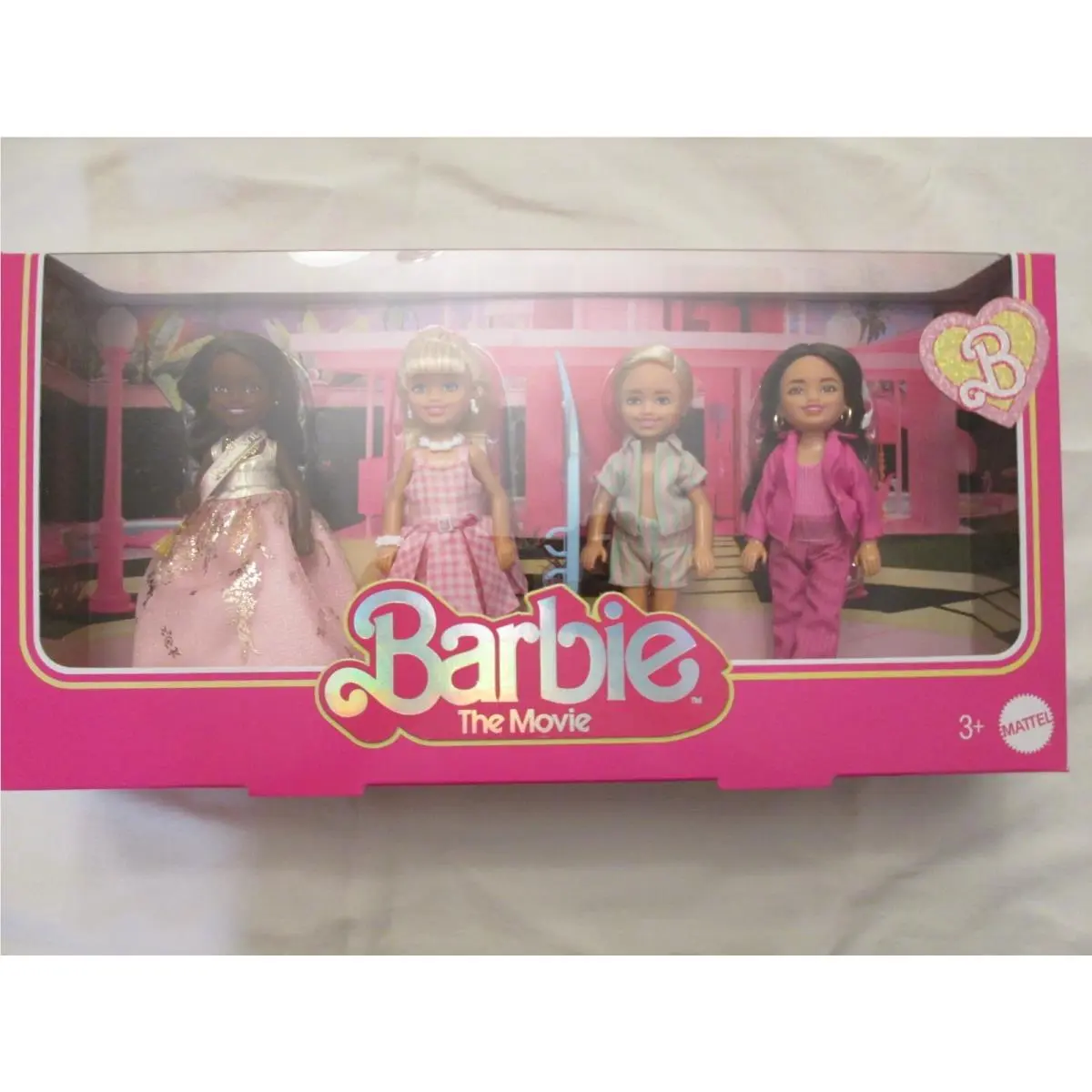 Barbie The Movie Chelsea Doll 4-Pack President Ken Gloria with Shipper Box