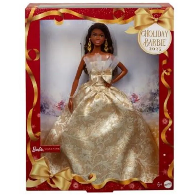 2025 Holiday Barbie AA African American Dark Brown Hair IN Stock JBH96
