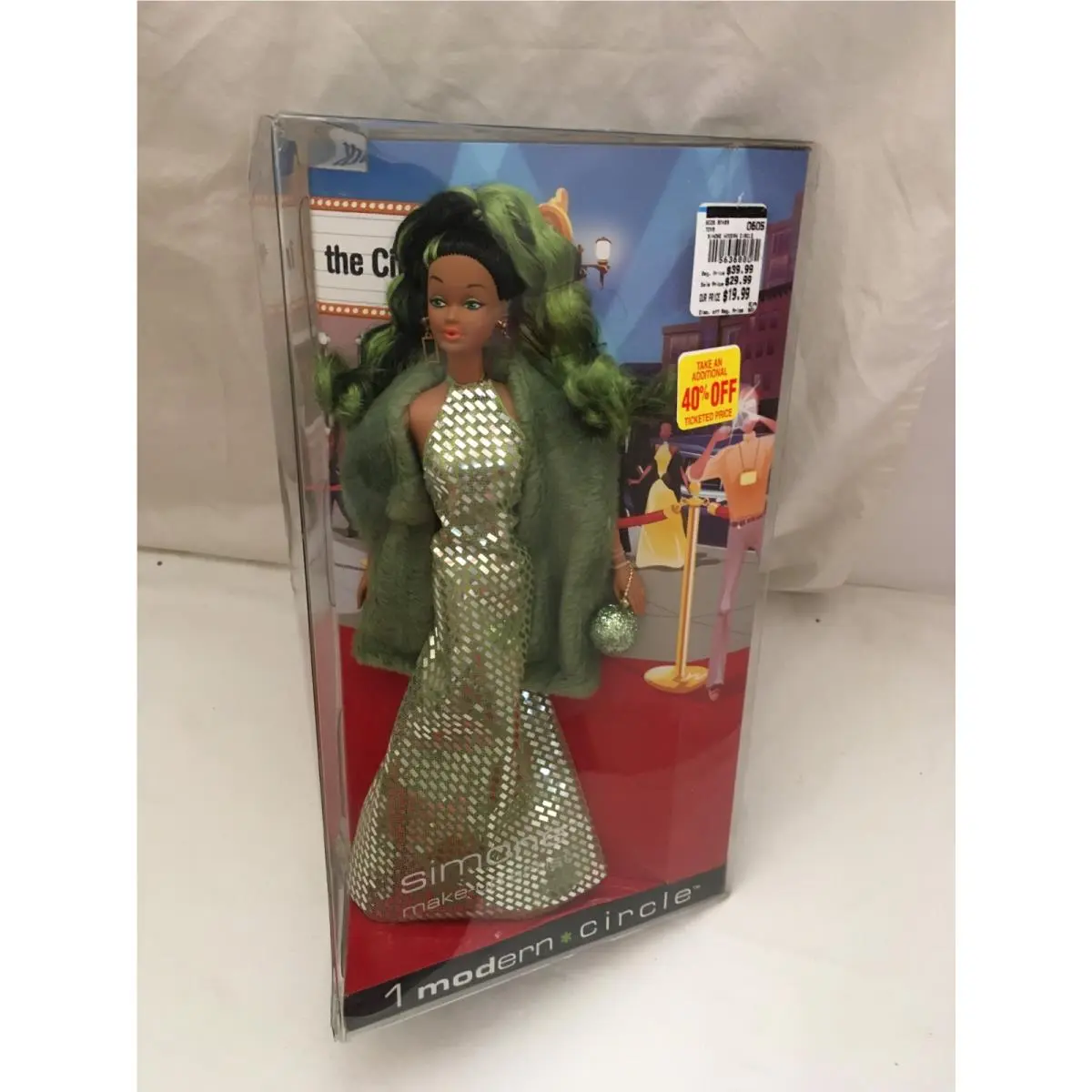Barbie Modern Circle Simone Doll IN Green Evening Gown Nrfb