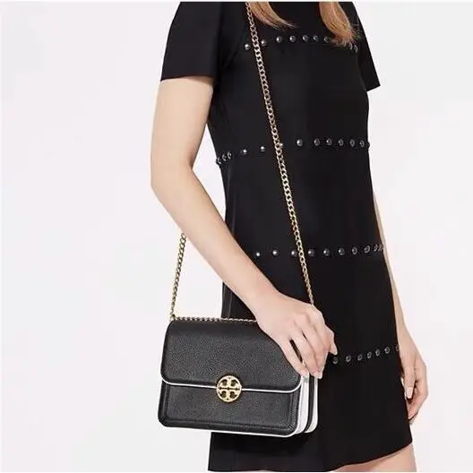 Tory Burch Fleming Convertible Shoulder Bag Black/white - Style 31427