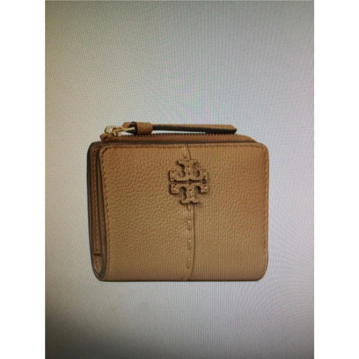 Tory Burch Tiramisu Leather Mcgraw Bifold Compact Wallet