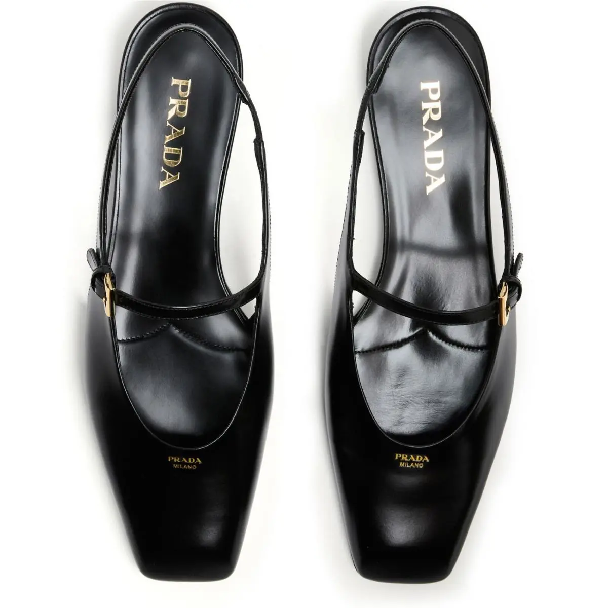 Prada Calzaturedonna Spazzolato Black Leather Mary Jane Shoes Mule 40 - Black