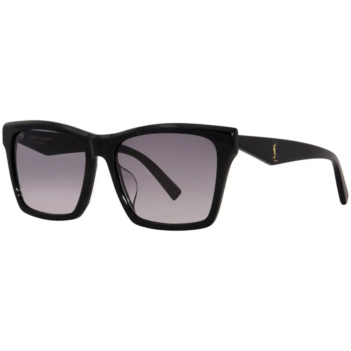Saint Laurent SL-M104/F 001 Sunglasses Black/grey Gradient Rectangle Shape 58mm