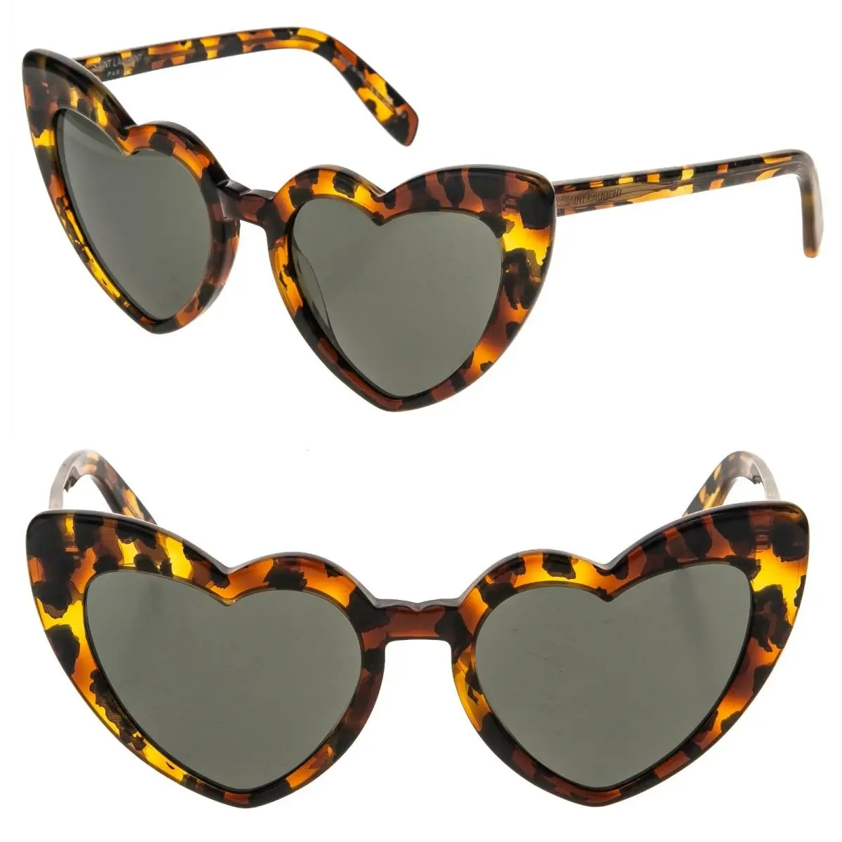 Saint Laurent Loulou 181 SL181 Marble Havana Brown Heart Sunglass 006 by Yves Saint Laurent