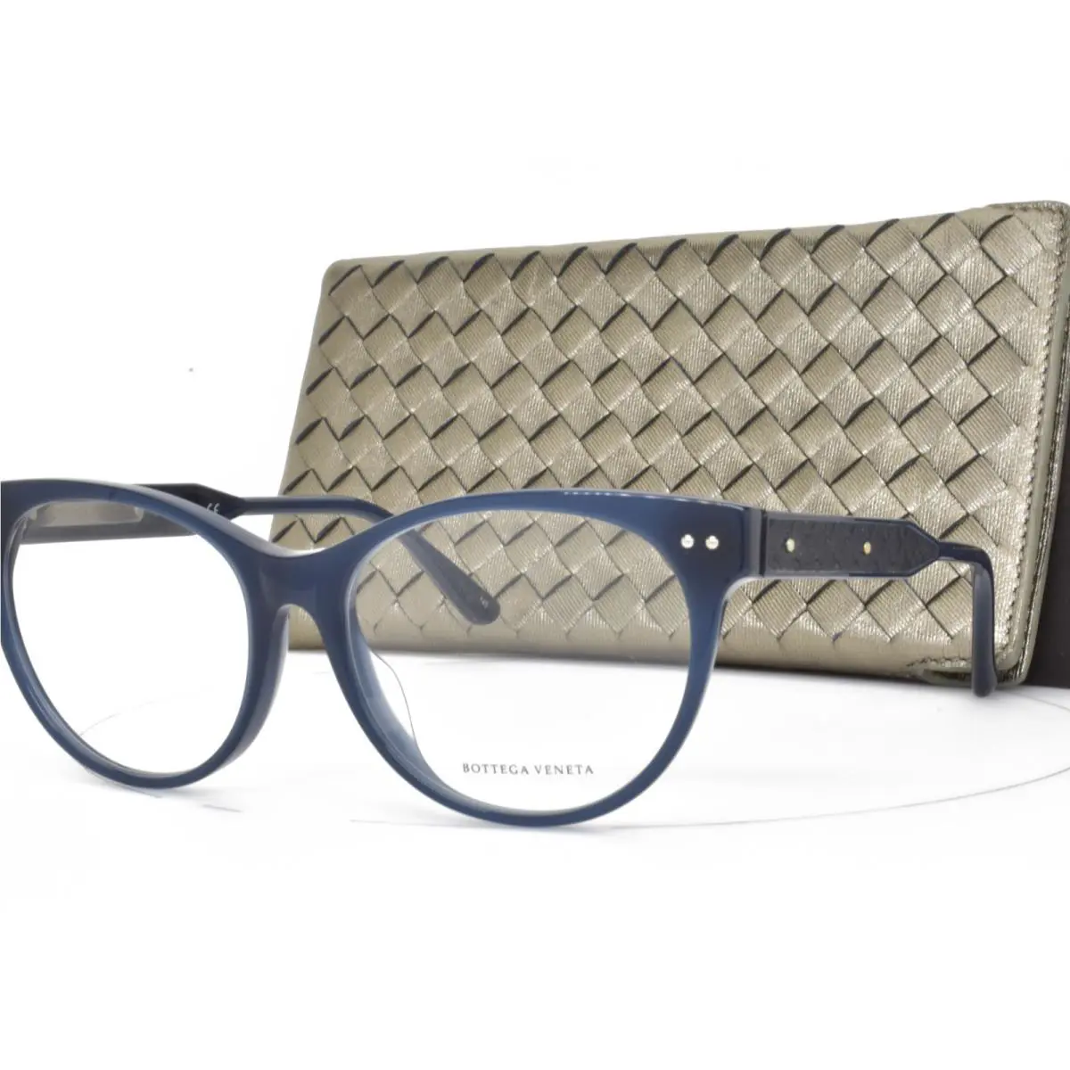 Bottega Veneta Eyeglasses Blue Cateye BV0017OA 004 52-16-145