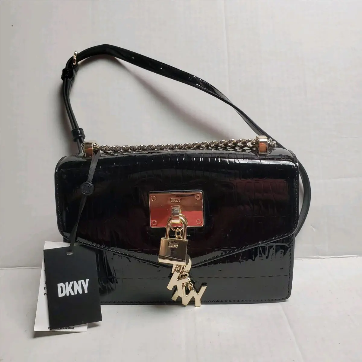 Dkny Elissa Small Shoulder Bag Black W/gold Accents Retail R333XC81