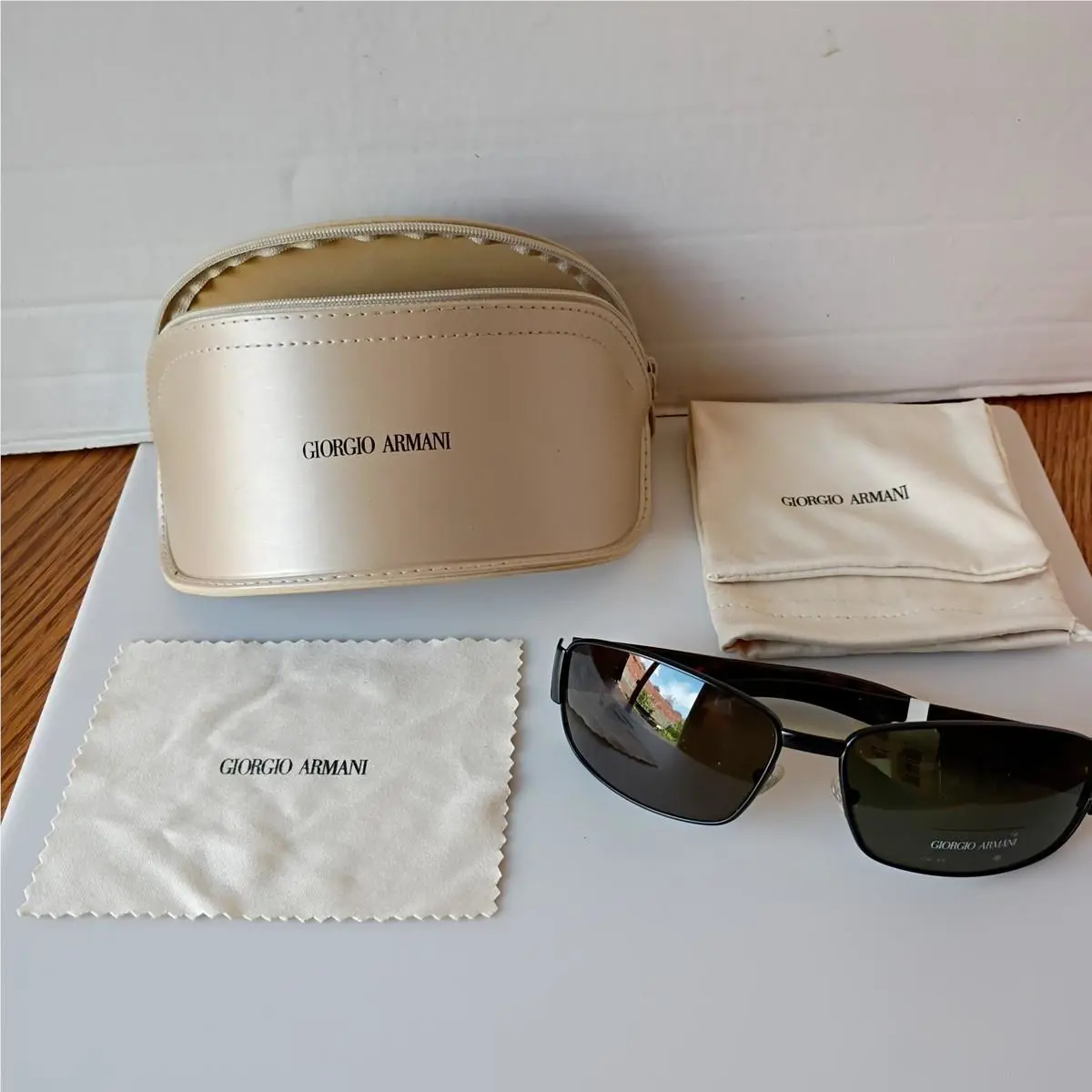 Gorgio Armani GA179/S Sunglasses Brown Frame Gunmetal Lenses