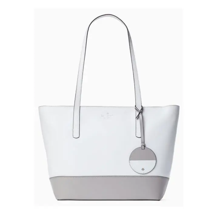 Kate Spade Briel Large Tote Leather Shoulder Bag WKRU6708 Warm White/grey